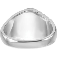 14K White Gold Men's Masonic Ring with Oval Blue Imitation Spinel and Gold Compass Motif by Monteluci Fine Jewelry