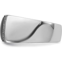14K White Gold Men's Onyx and Black Diamond Ring Mounting by IBGoodman