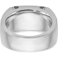 14K White Gold Men's Onyx and Black Diamond Ring Mounting by IBGoodman