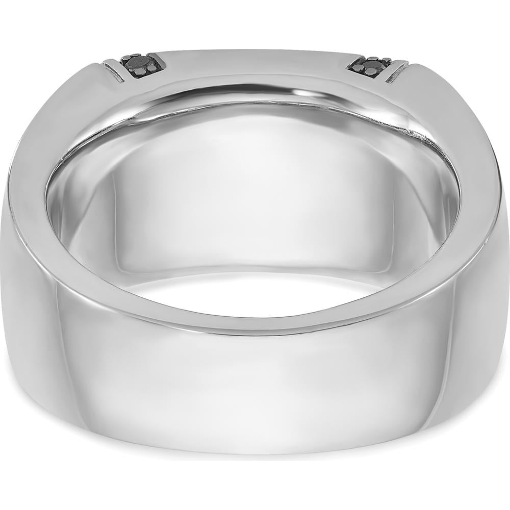 14K White Gold Men's Onyx and Black Diamond Ring Mounting by IBGoodman