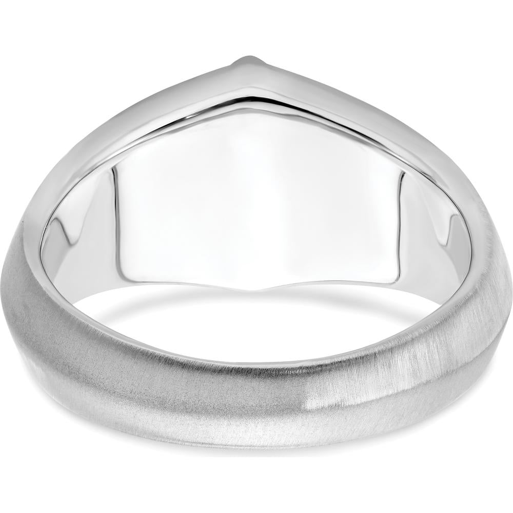 14K White Gold Men's Onyx and Diamond Ring with 1.6 Carat Onyx and 0.03 Carat Total Diamond Weight by 0