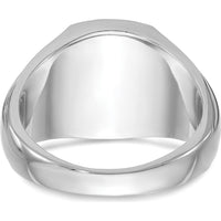 14K White Gold Men's Onyx and Round Diamond Ring - 1/8 Carat Total Diamond Weight by IBGoodman