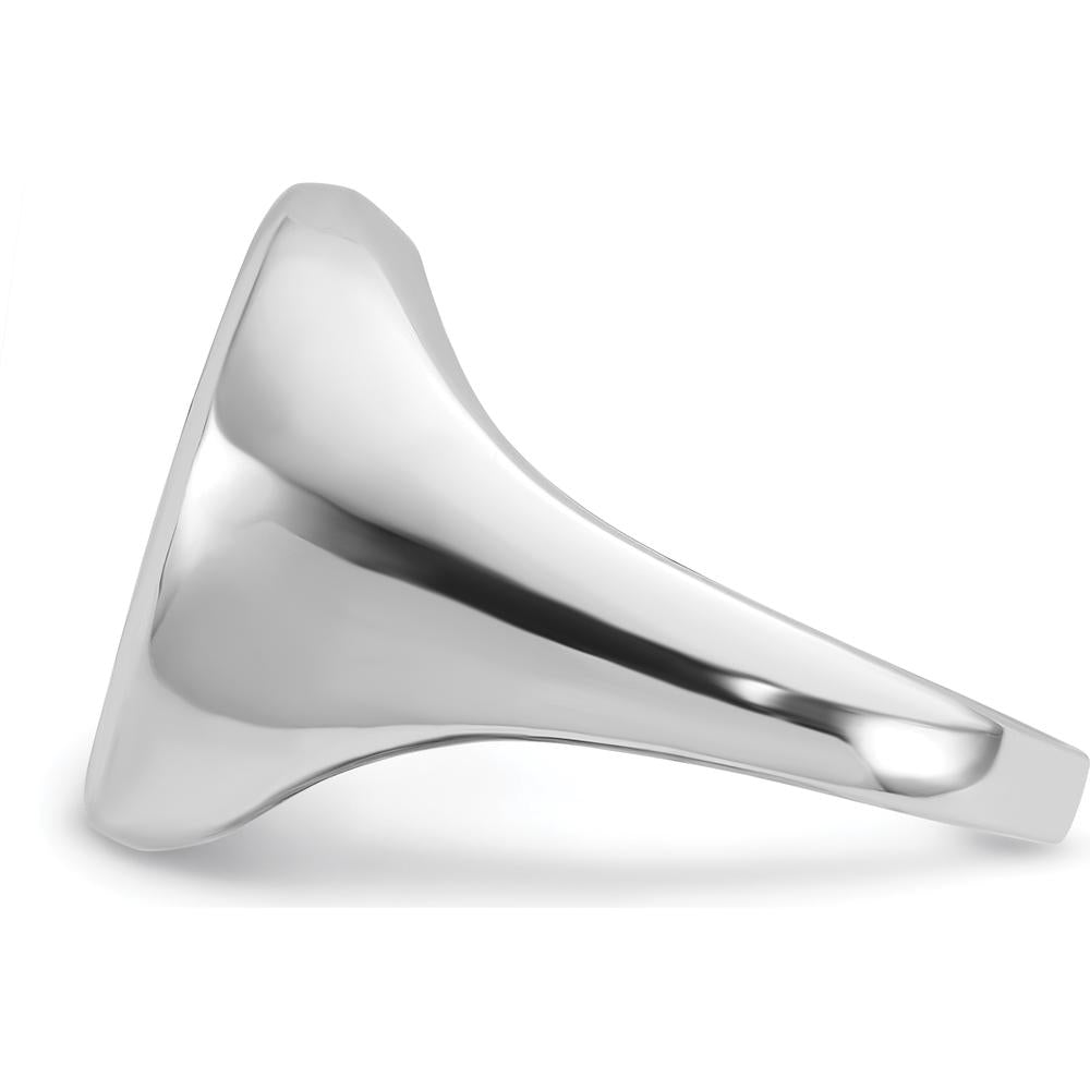 14K White Gold Men's Oval Onyx Ring with Rhodium Plating - Bold and Timeless Design by IBGoodman
