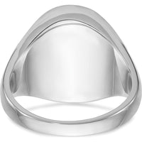 14K White Gold Men's Oval Onyx Ring with Rhodium Plating - Bold and Timeless Design by IBGoodman