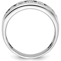 14K White Gold Men's Polished 1-Carat Diamond Ring with Round Diamonds - AA Quality by IBGoodman