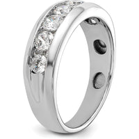 14K White Gold Men's Polished 1-Carat Diamond Ring with Round Diamonds - AA Quality by IBGoodman