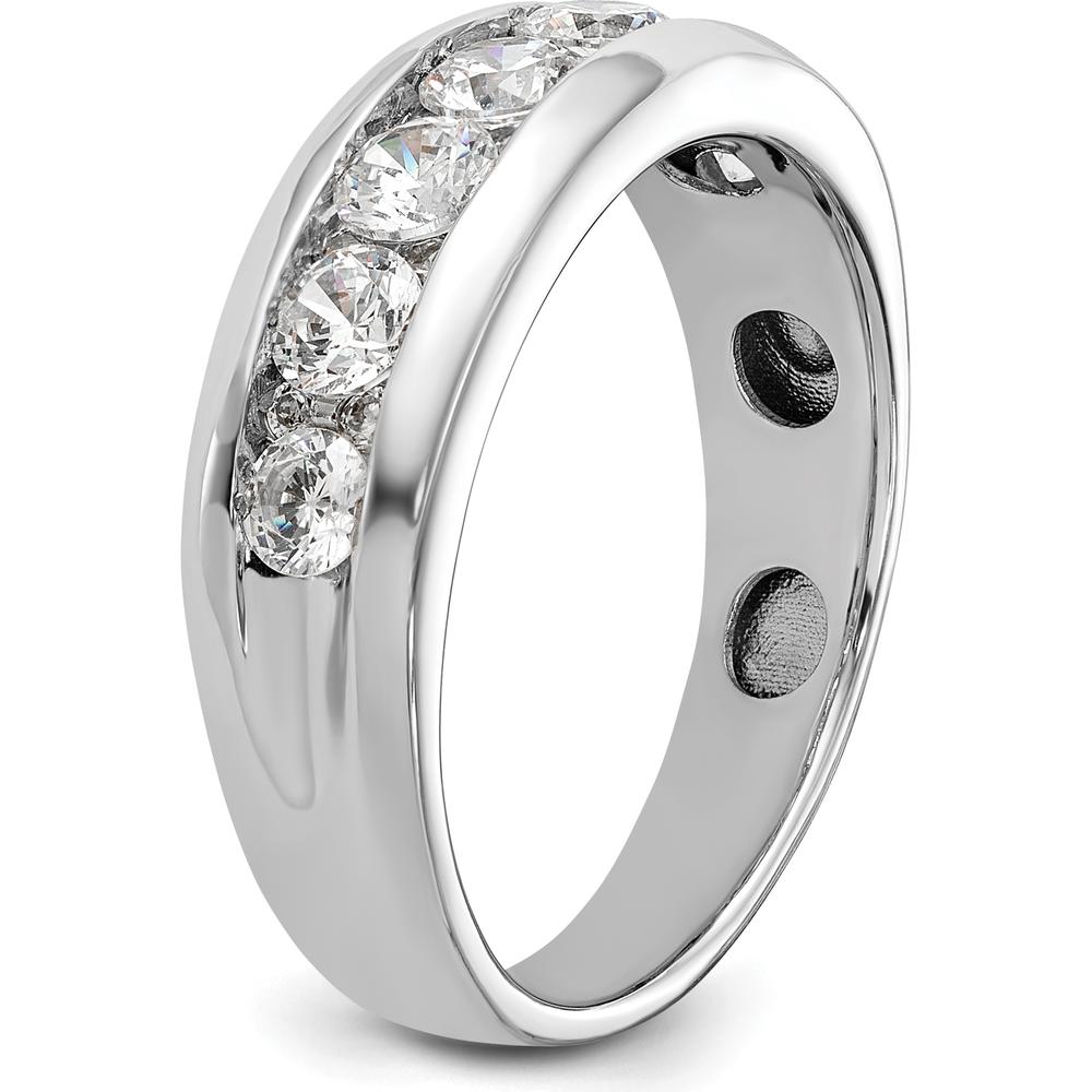 14K White Gold Men's Polished 1-Carat Diamond Ring with Round Diamonds - AA Quality by IBGoodman