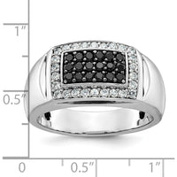 14K White Gold Men's Polished and Cut-Out Rectangle Ring Mounting by IBGoodman