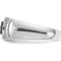 14K White Gold Men's Polished and Cut-Out Rectangle Ring Mounting by IBGoodman
