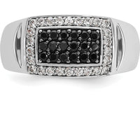 14K White Gold Men's Polished and Cut-Out Rectangle Ring Mounting by IBGoodman