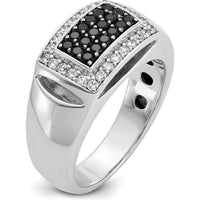 14K White Gold Men's Polished and Cut-Out Rectangle Ring Mounting by IBGoodman