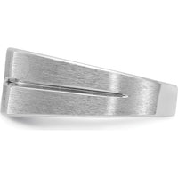 14K White Gold Men's Polished and Satin 1/4 Carat Square Diamond Ring by IBGoodman