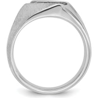 14K White Gold Men's Polished and Satin 3-Stone Diamond Ring - 0.51 Carats Total Diamond Weight by IBGoodman