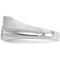 14K White Gold Men's Polished and Satin 3-Stone Diamond Ring - 0.51 Carats Total Diamond Weight by IBGoodman