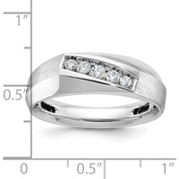 14K White Gold Men's Polished & Satin 5-Stone Diamond Ring Mounting by IBGoodman