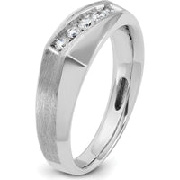 14K White Gold Men's Polished & Satin 5-Stone Diamond Ring Mounting by IBGoodman