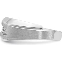 14K White Gold Men's Polished and Satin 5-Stone Diamond Ring with 1/2 Carat Total Diamond Weight by IBGoodman