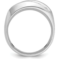 14K White Gold Men's Polished and Satin 5-Stone Diamond Ring with Round-Cut Diamonds - 1.00 Carats Total Diamond Weight by IBGoodman