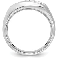 14K White Gold Men's Polished & Satin 5-Stone Diamond Ring with Round Diamonds - 0.75 Carats Total Diamond Weight by IBGoodman