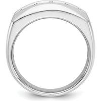 14K White Gold Men's Polished & Satin 5-Stone Ring Mounting by IBGoodman