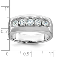 14K White Gold Men's Polished & Satin 5-Stone Ring Mounting by IBGoodman