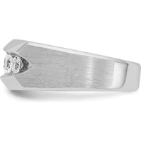 14K White Gold Men's Polished & Satin 5-Stone Ring Mounting by IBGoodman
