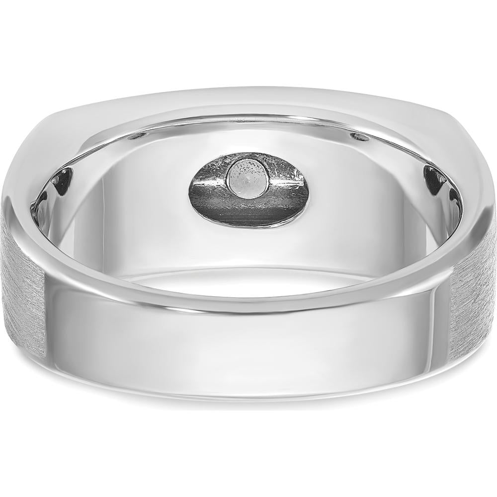 14K White Gold Men's Polished & Satin 5-Stone Ring Mounting by IBGoodman