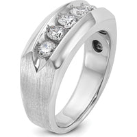 14K White Gold Men's Polished & Satin 5-Stone Ring Mounting by IBGoodman