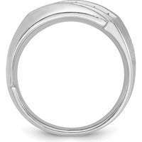 14K White Gold Men's Polished & Satin 5-Stone Ring Mounting - Ideal for Custom Diamond Settings by IBGoodman