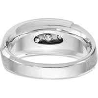 14K White Gold Men's Polished & Satin 5-Stone Ring Mounting - Ideal for Custom Diamond Settings by IBGoodman