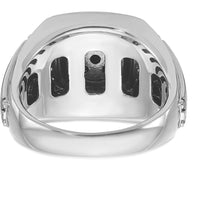 14K White Gold Men's Polished and Satin Diamond Ring with Black Rhodium and 0.63 Carats Total Diamond Weight by IBGoodman