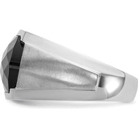 14K White Gold Men's Polished and Satin Gemstone Ring Mounting by IBGoodman