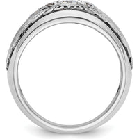 14K White Gold Men's Polished and Textured 5-Stone Ring Mounting by IBGoodman