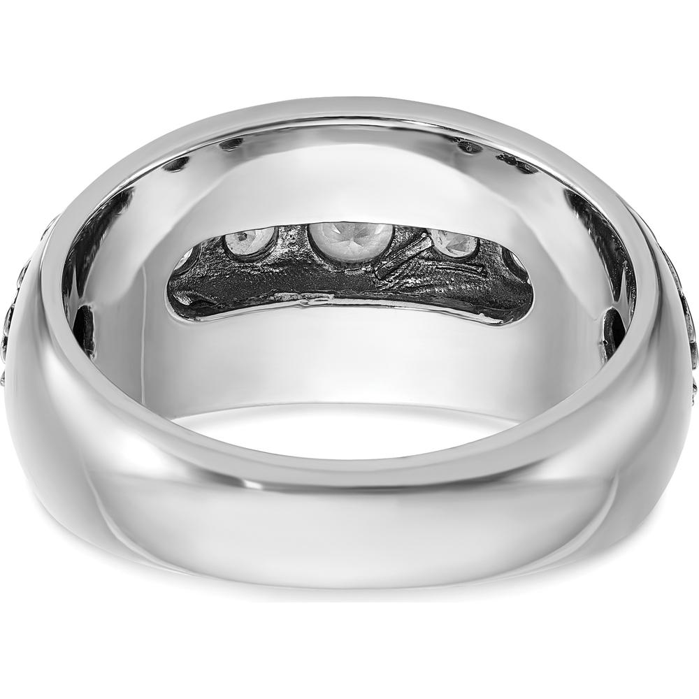 14K White Gold Men's Polished and Textured 5-Stone Ring Mounting by IBGoodman