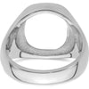 14K White Gold Men's Polished and Textured Masonic Ring Mounting with Open-Back Tapered Band by IBGoodman