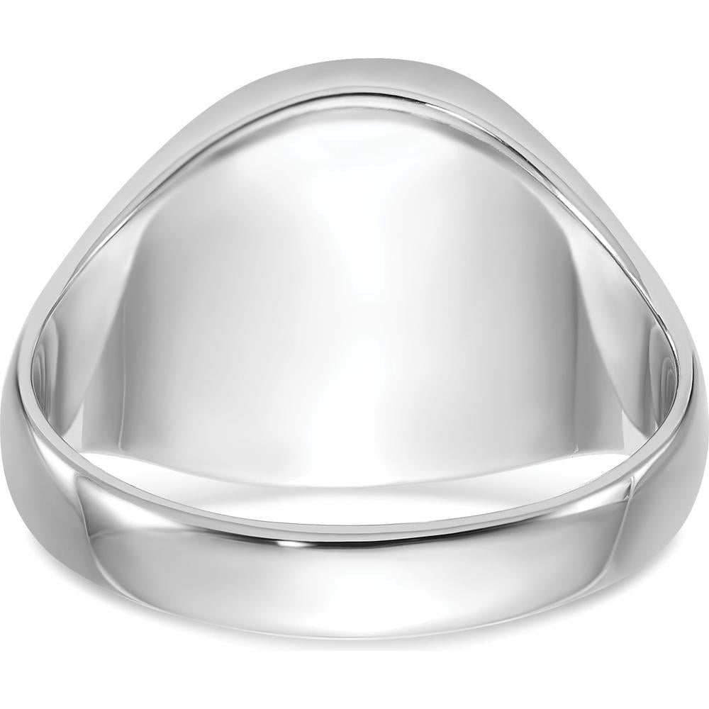 14K White Gold Men's Polished and Textured Masonic Ring with Natural Cushion Cut Black Onyx Stone by IBGoodman