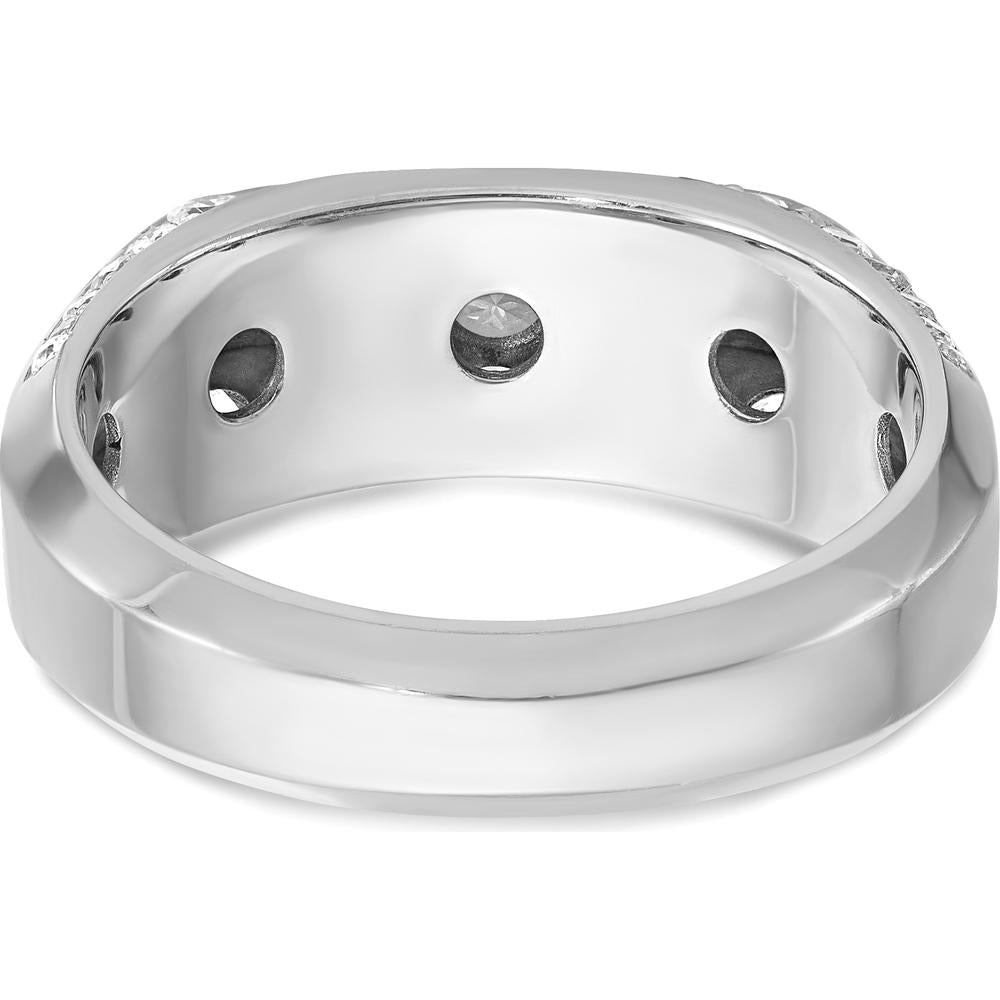 14K White Gold Men's Polished Band Ring Mounting with Rhodium Plating by IBGoodman