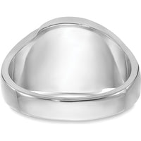 14K White Gold Men's Polished Masonic Ring with Imitation Blue Spinel - 10x8mm Oval Stone by Monteluci Fine Jewelry