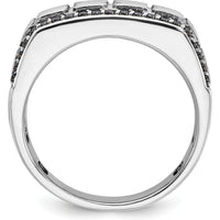 14K White Gold Men's Polished Satin and Cobblestone Textured Ring Mounting by IBGoodman