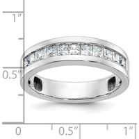 14K White Gold Men's Polished Square 11-Stone 1 Carat AA Quality Diamond Ring by IBGoodman