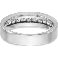 14K White Gold Men's Polished Square 11-Stone 1 Carat AA Quality Diamond Ring by IBGoodman