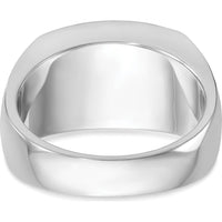 14K White Gold Men's Rectangular Cluster Ring with Black and White Diamonds by IBGoodman