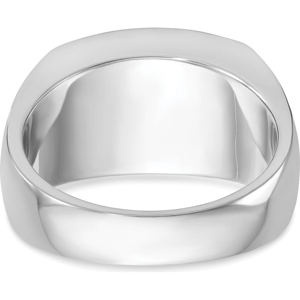 14K White Gold Men's Rectangular Cluster Ring with Black and White Diamonds by IBGoodman