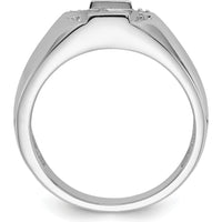 14K White Gold Men's Ring Mounting with Polished Finish and Rhodium Plating - Customizable by Monteluci Fine Jewelry