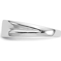 14K White Gold Men's Ring with 3 Round Brilliant Diamonds - 0.0225 Carat Total Diamond Weight by 0