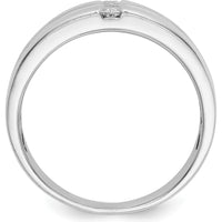 14K White Gold Men's Ring with 3 Square Diamonds - 0.08 Carat Total Diamond Weight by 0