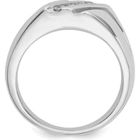 14K White Gold Men's Ring with 6 Round Diamonds - 0.15 Carat Total Diamond Weight by 0