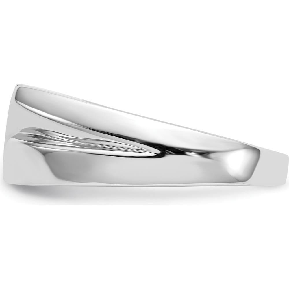 14K White Gold Men's Ring with 6 Round Diamonds - 0.15 Carat Total Diamond Weight by 0