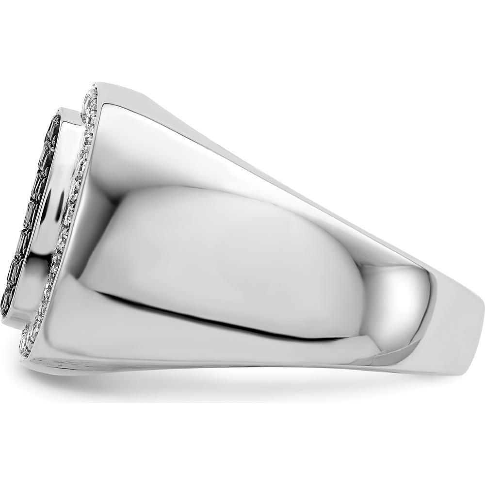 14K White Gold Men's Ring with Black and White Diamonds - 0.30 Carat Total Diamond Weight by 0