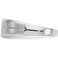 14K White Gold Men's Ring with Round Diamond - 0.1 Carat Total Diamond Weight by 0